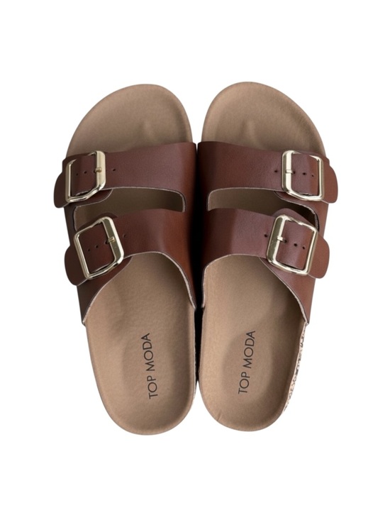 TOP Moda Shoes - Women’s Size 6 Brown Double Buckle Sandals